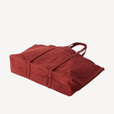Washed Canvas 6-Pocket Tote L in Burgundy