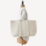 Washed Canvas 6-Pocket Tote L in White