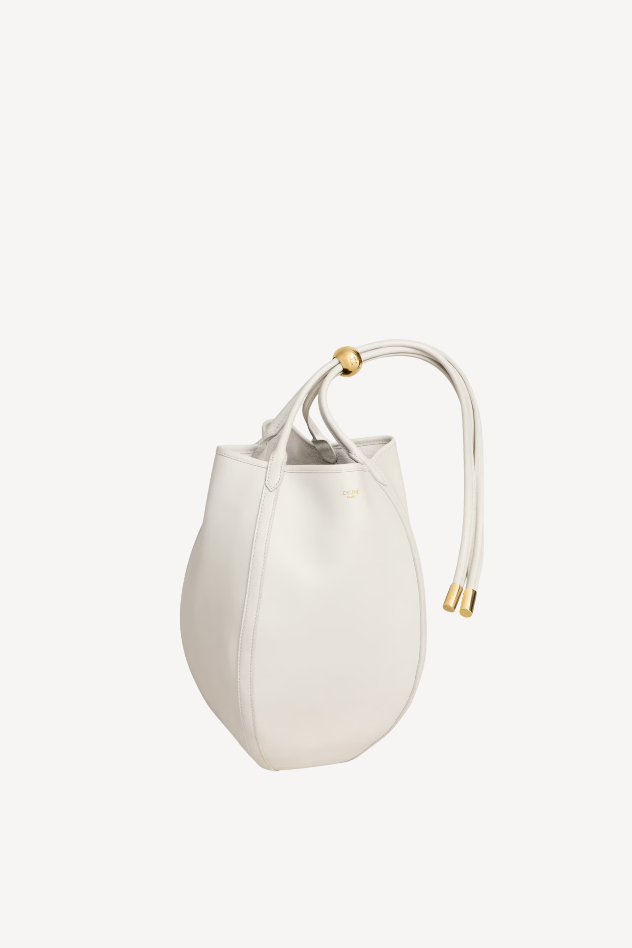 Small Drop Bucket in White Cotton