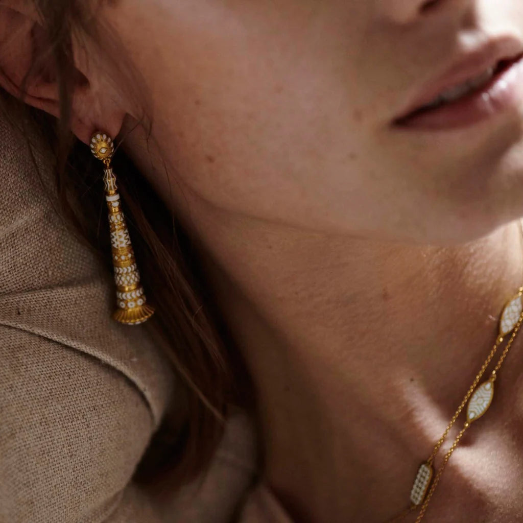 White Ear Pendants