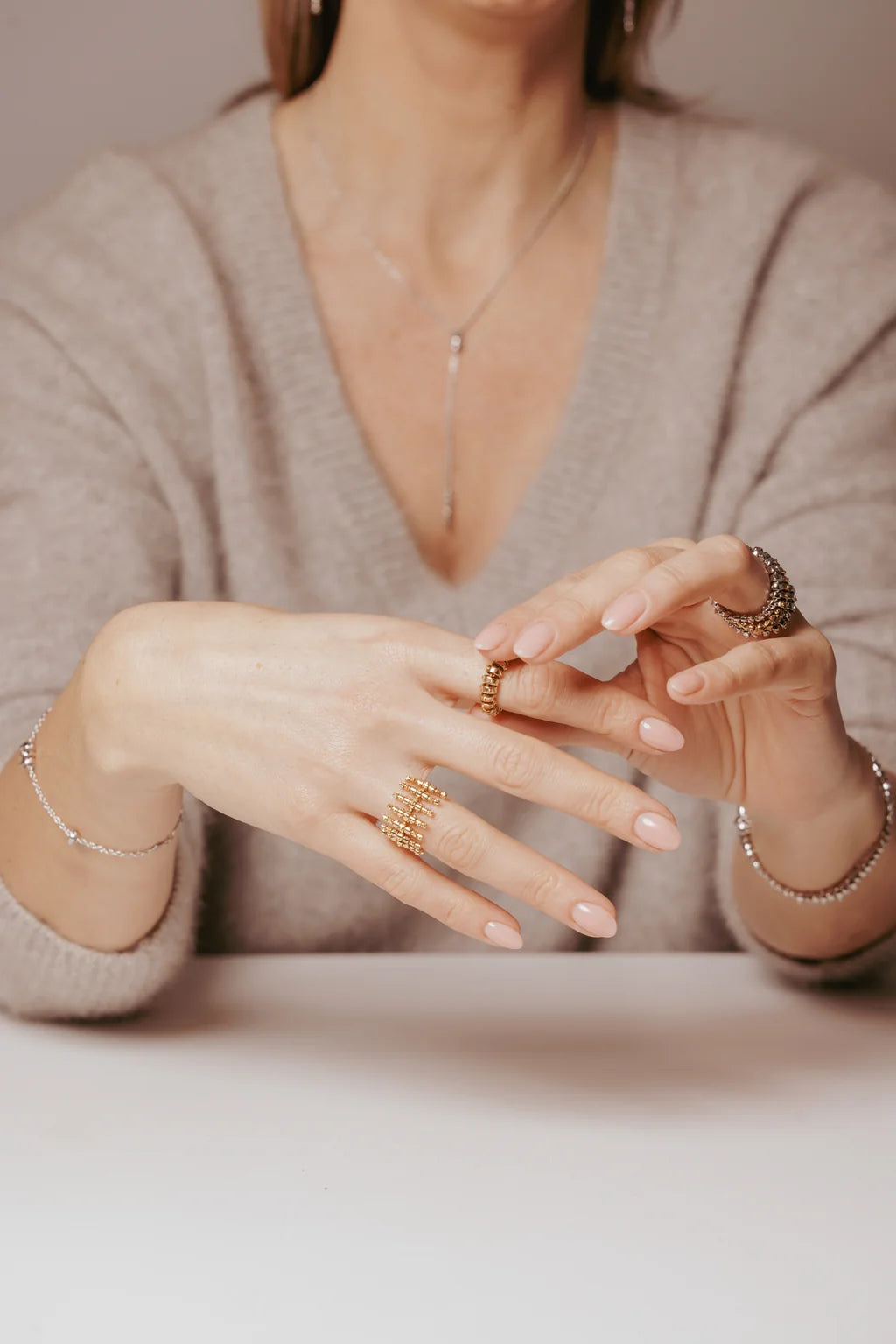Jali Breeze Bar Ring (7 Bars)