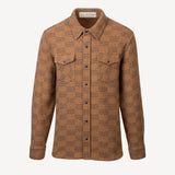 Taupe Ombre Check Cashmere Shirt