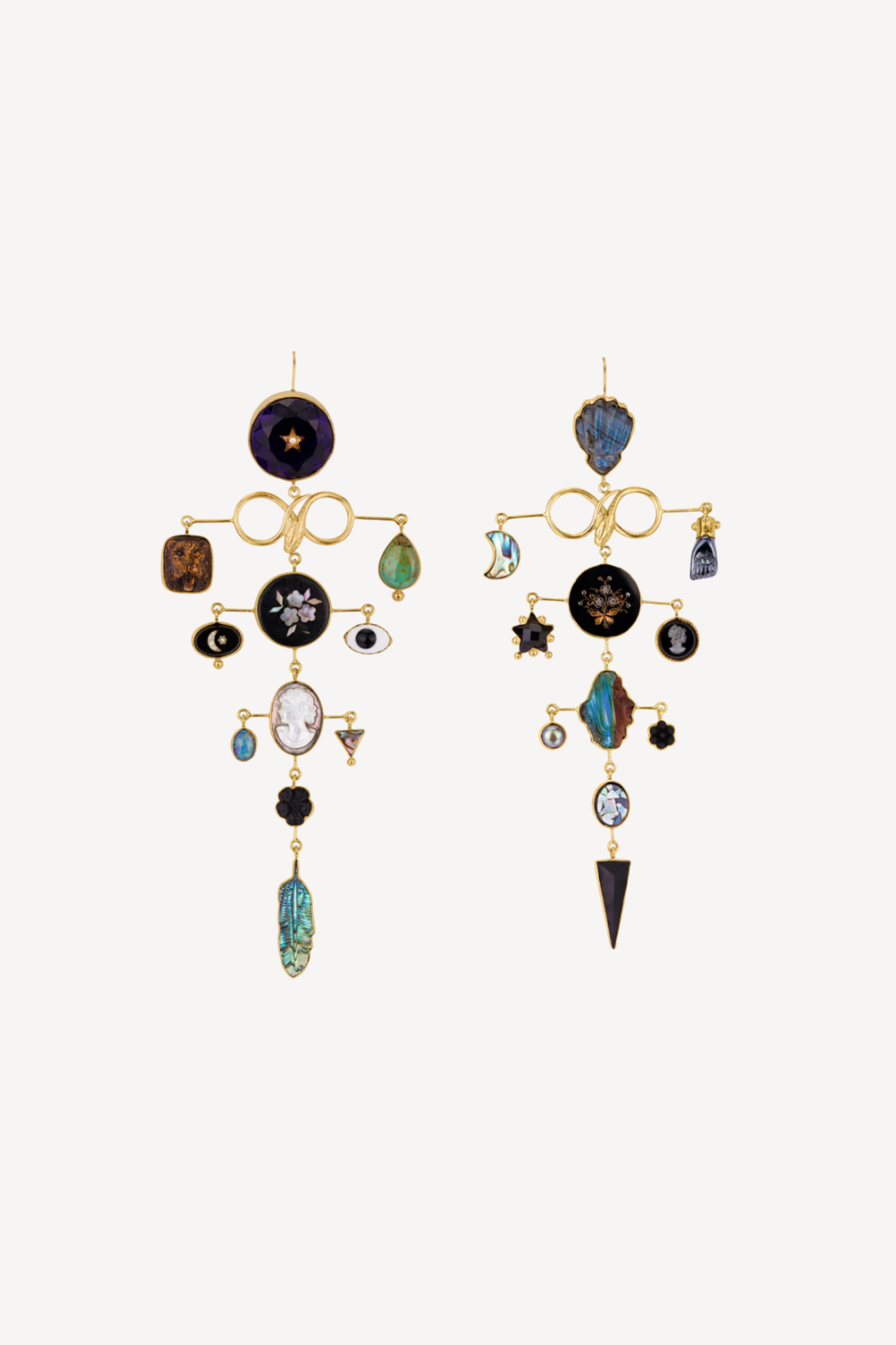 Serpent Multilayer Balance Drop Earrings