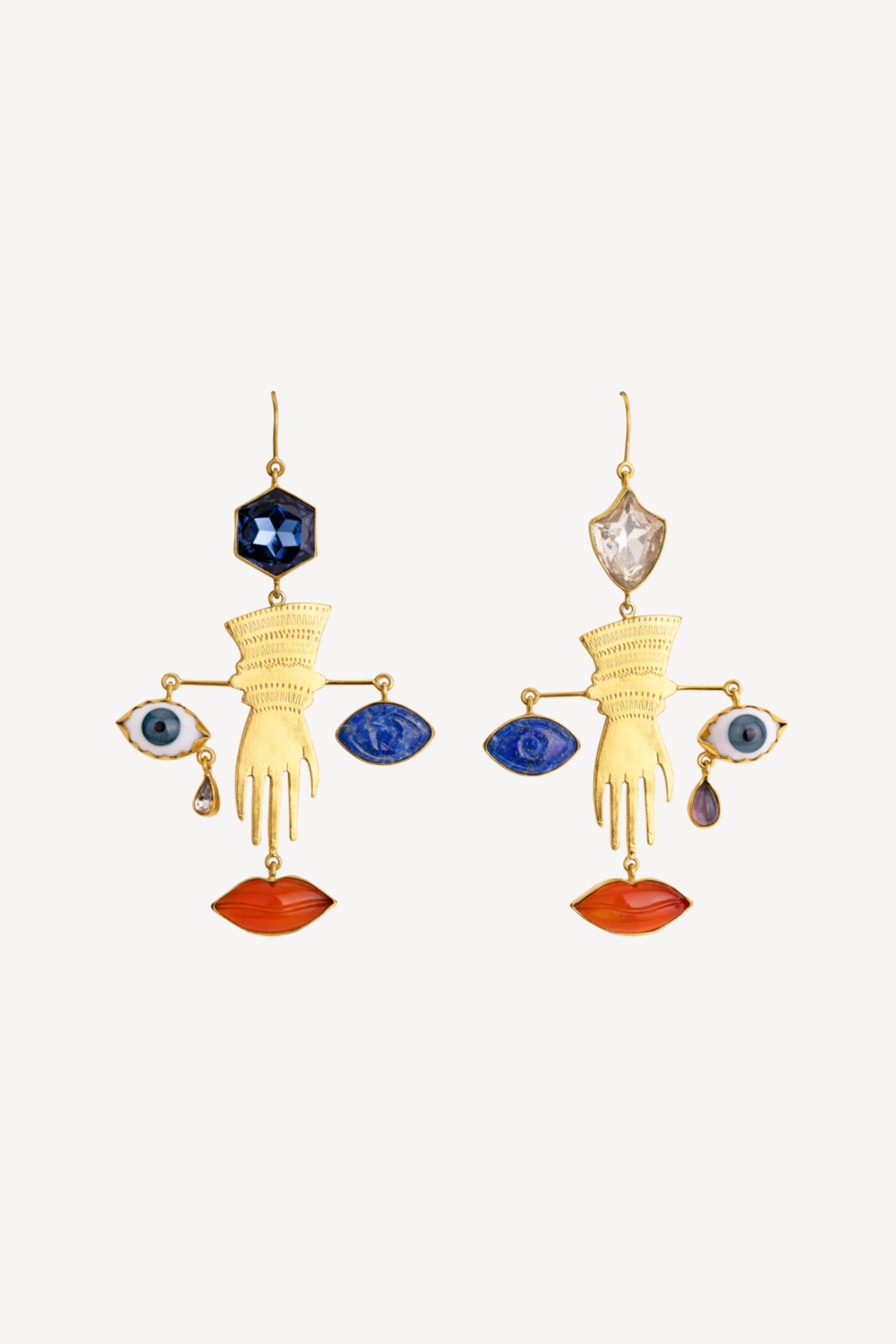 Glove & Face Charm Earrings