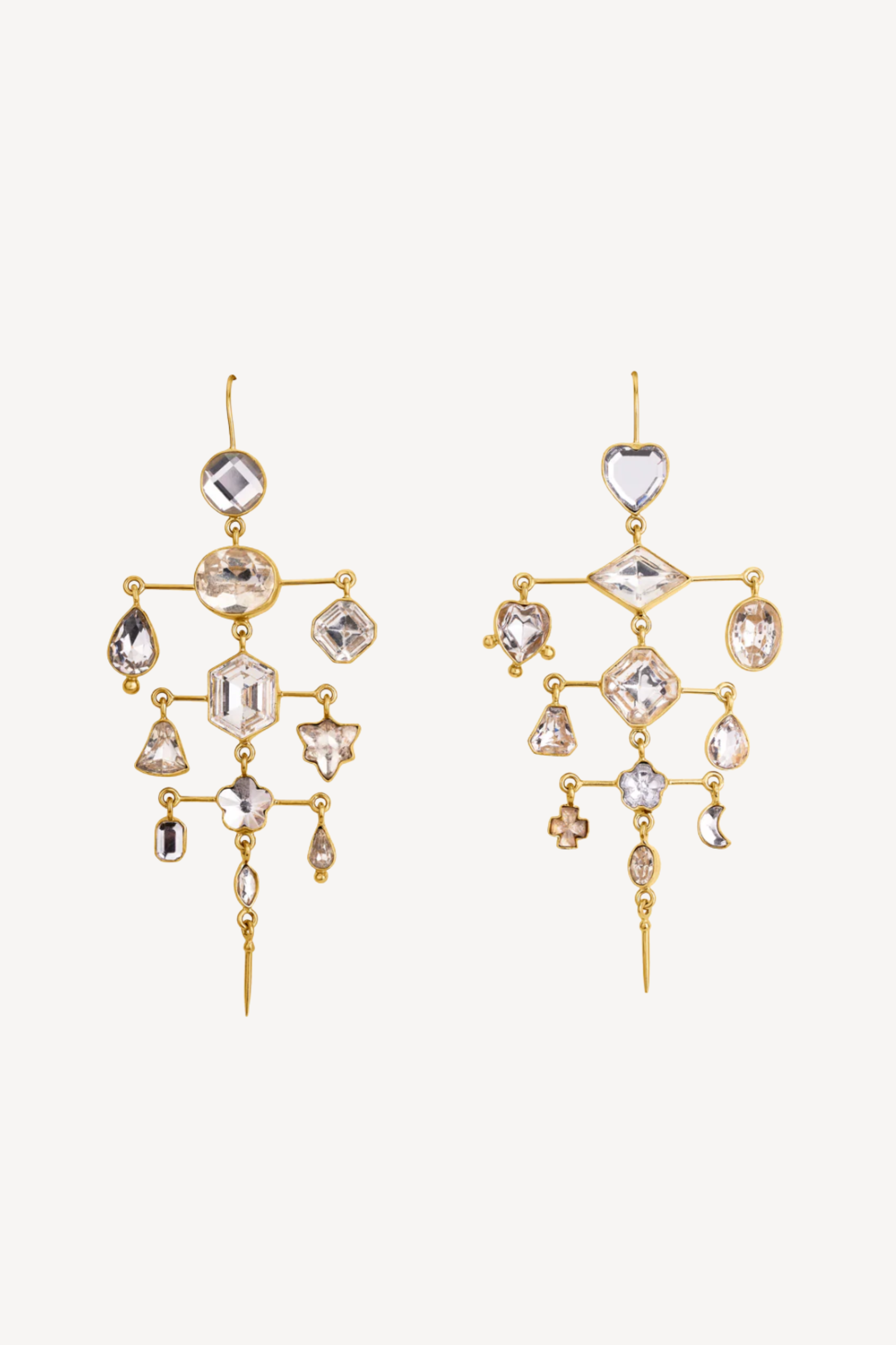Multilayer Balance Victorian Drop Earrings (Crystal)
