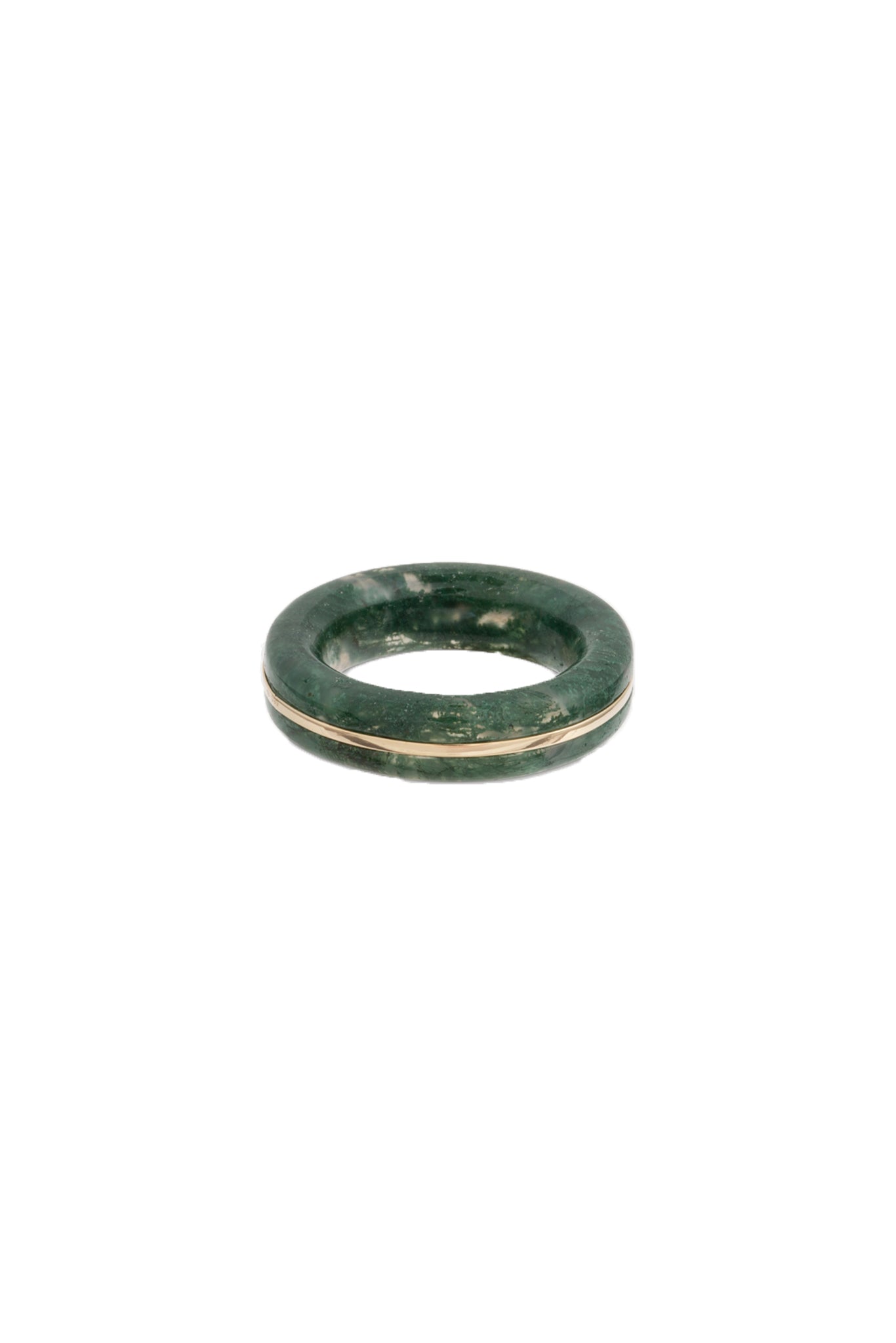 Moss Agate Essential Stacking Ring