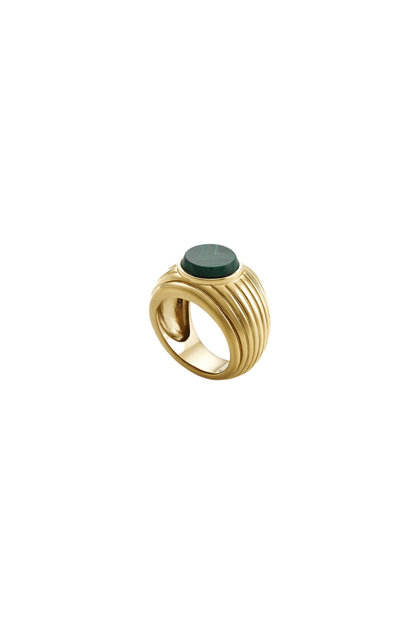 Wave Motion Malachite Ring