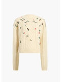 Elias Embroidery Sweater in Ivory