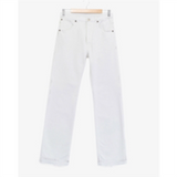 Straight Jeans In Cotton Denim in White Painter