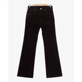Flared Jeans In Flocked Cotton Denim in Dark Chocolate