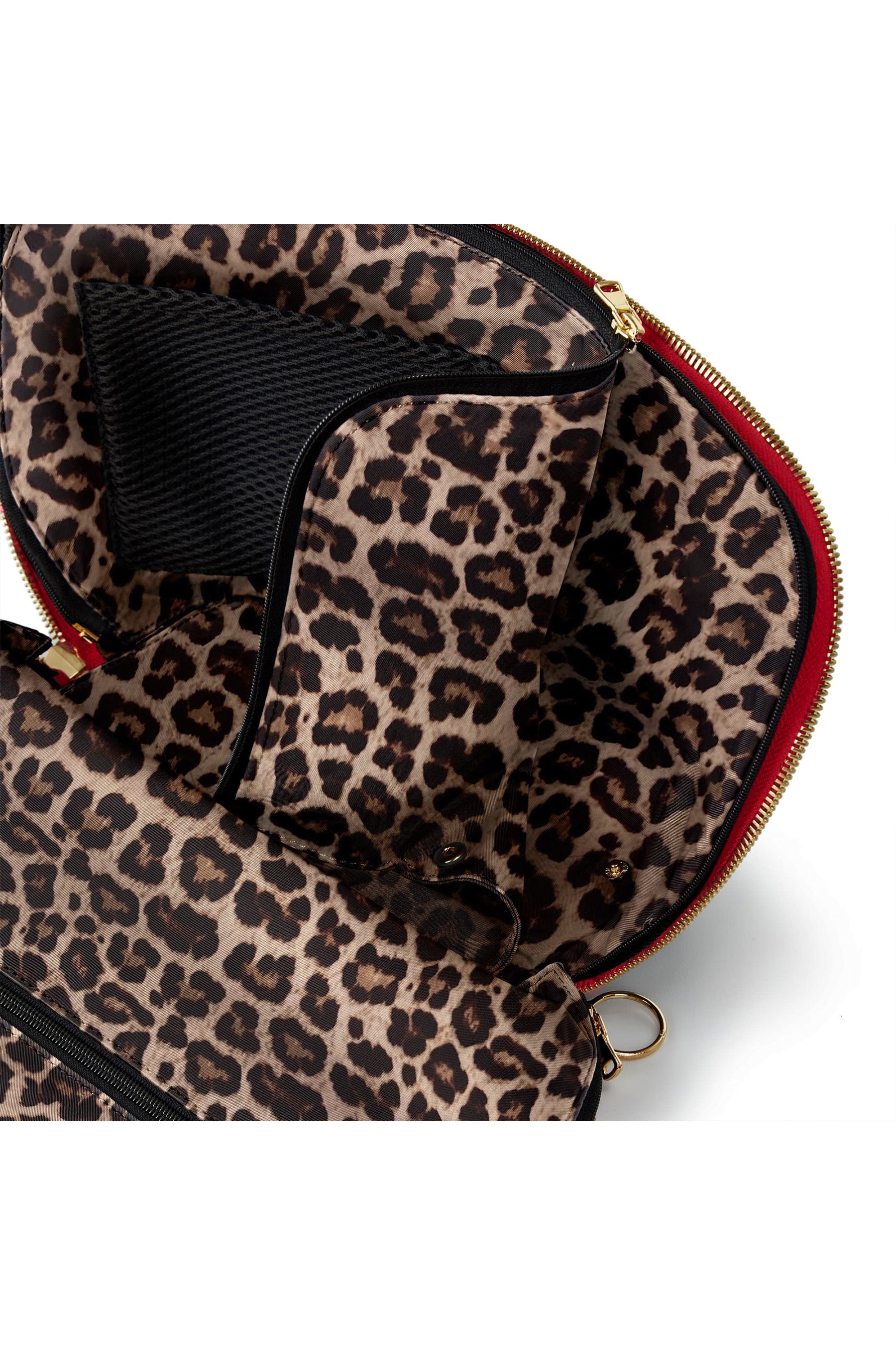 Red & Leopard Signature Makeup Bag