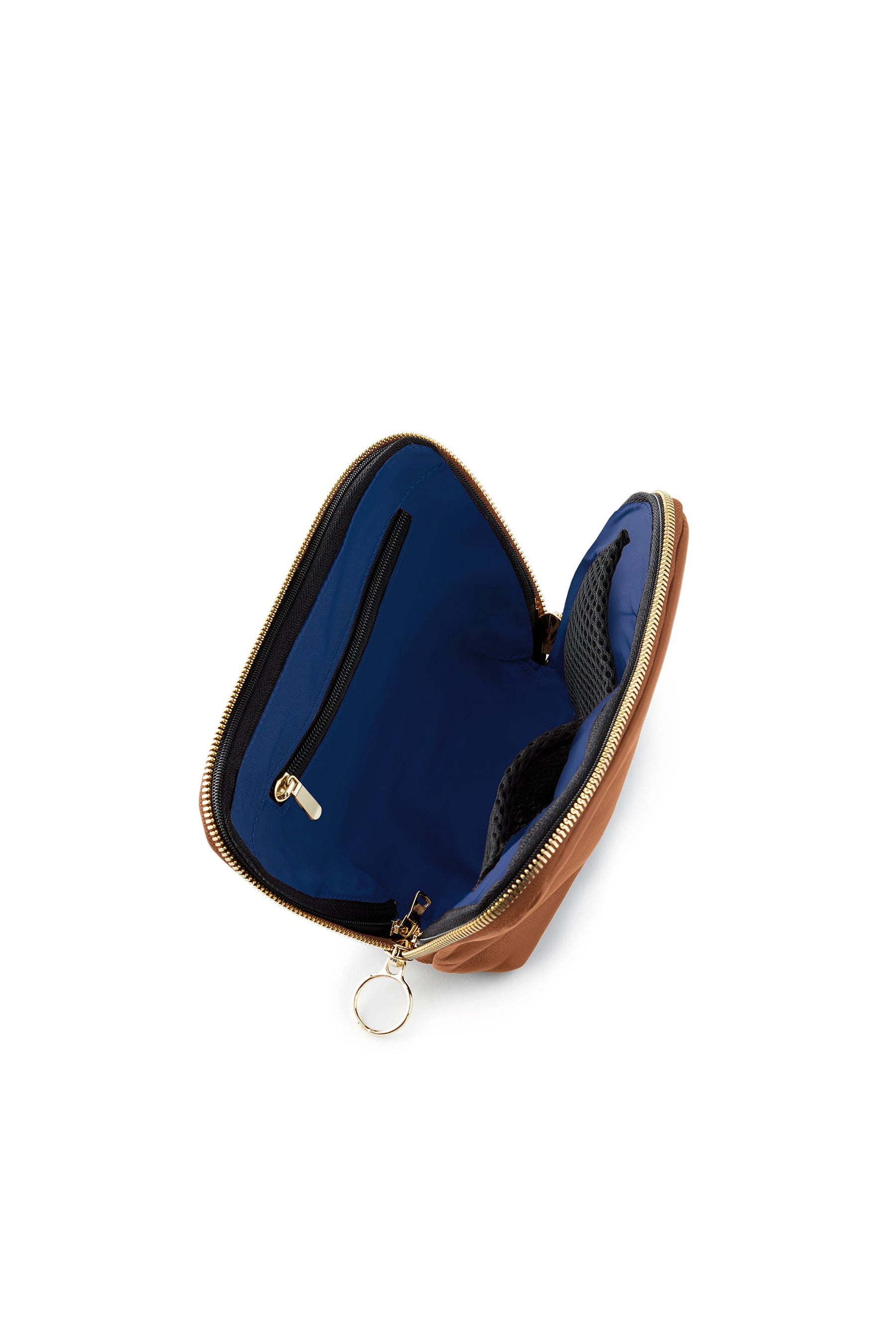 Camel & Light Navy Everyday Makeup Bag