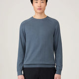 Sea Island Cashmere Crew in Slate Blue