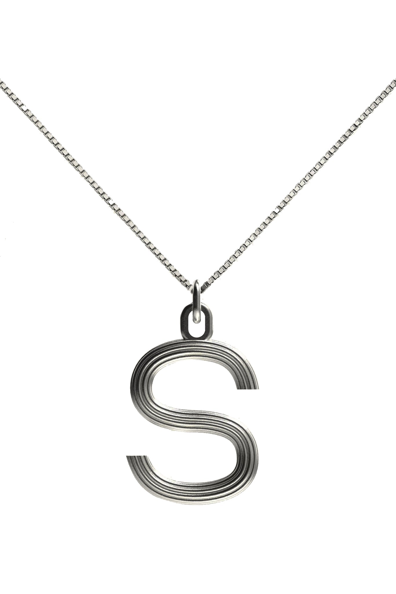 Silver Large Alphabet Necklace