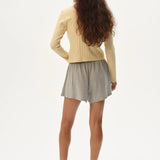Pointelle Tap Short in Heather Grey