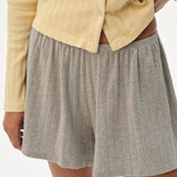 Pointelle Tap Short in Heather Grey