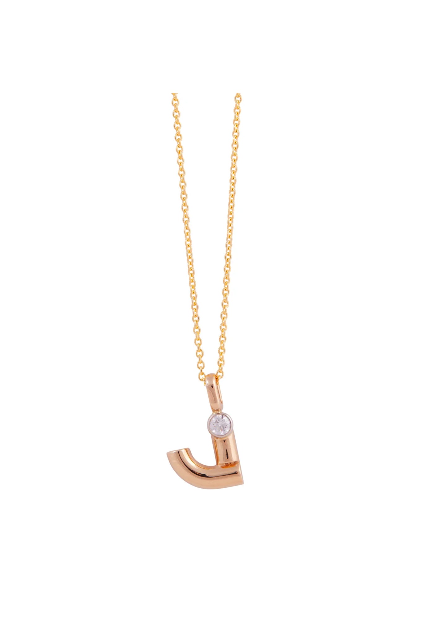 Vadabet Diamond "J" Charm Necklace