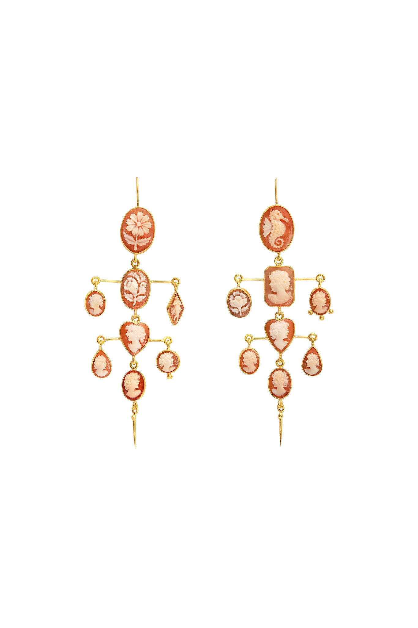 Cameo Layered With Victorian Drop Earrings