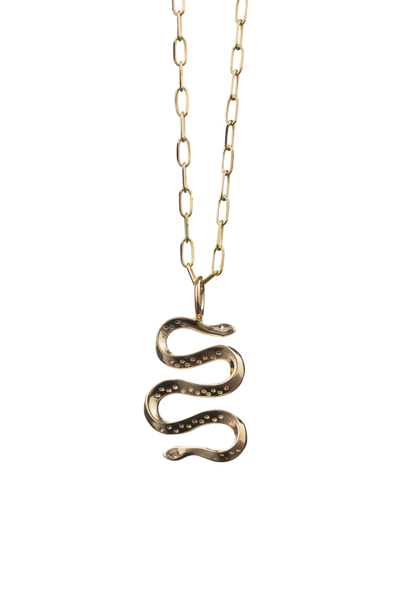 14k Yellow Gold Serpent Icon Necklace