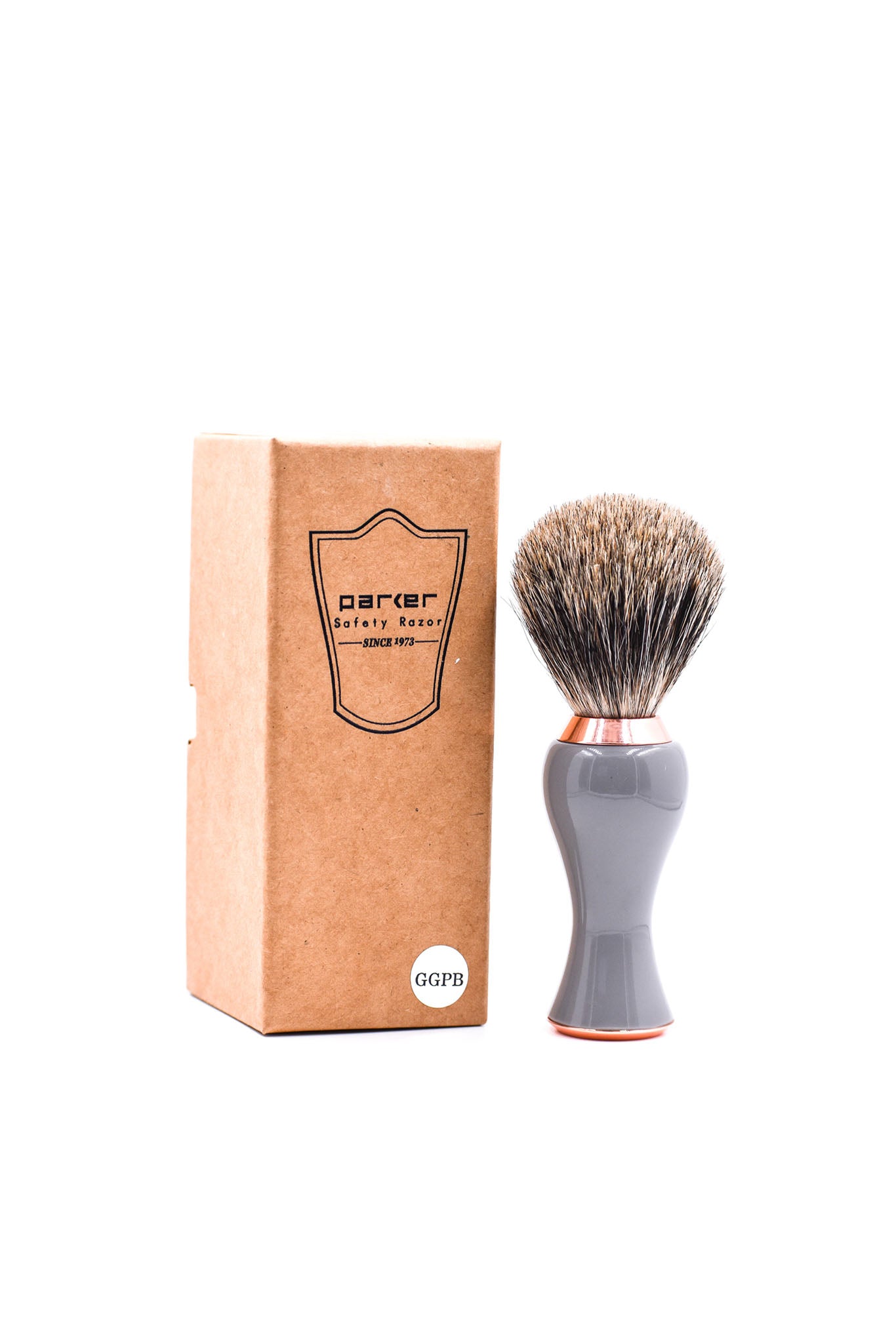 Gray and Rose Gold Badger Bristle Brush
