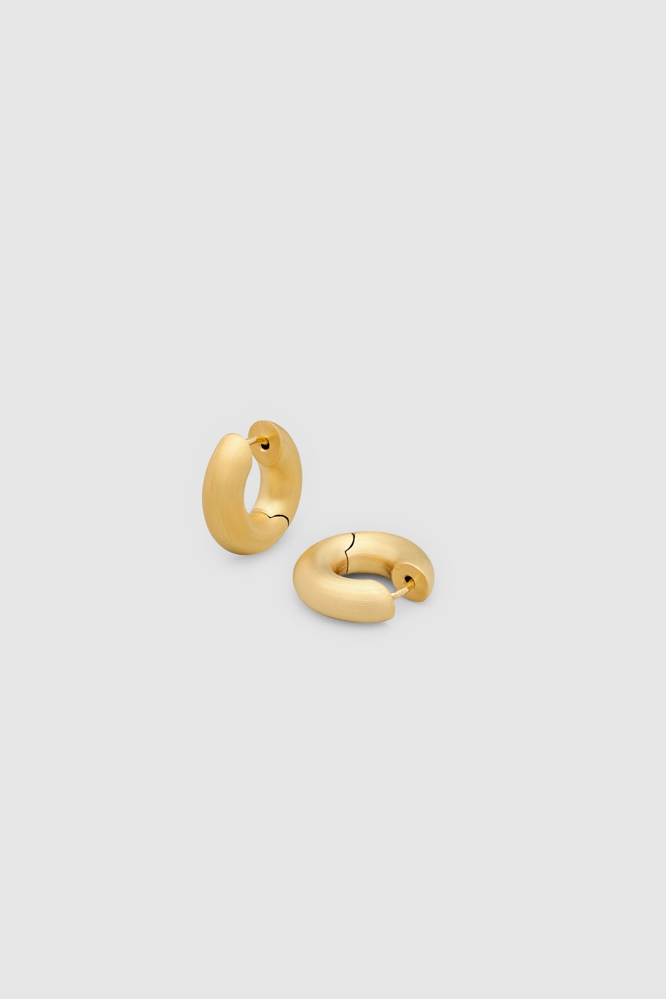 Gold Small Chunky Satin Hoops