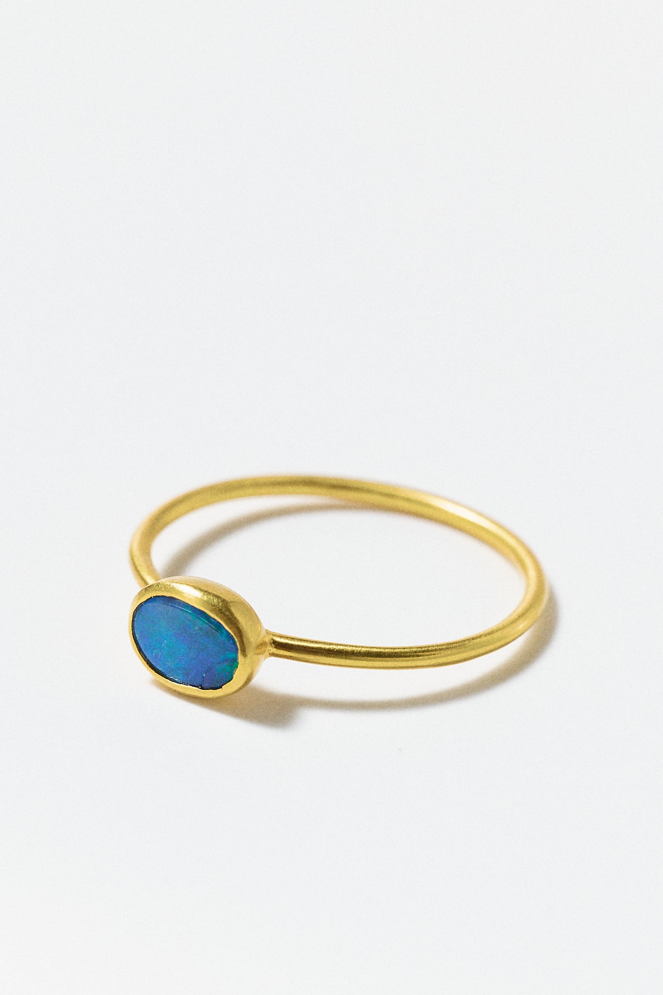 Tiny Oval Opal Cup Ring