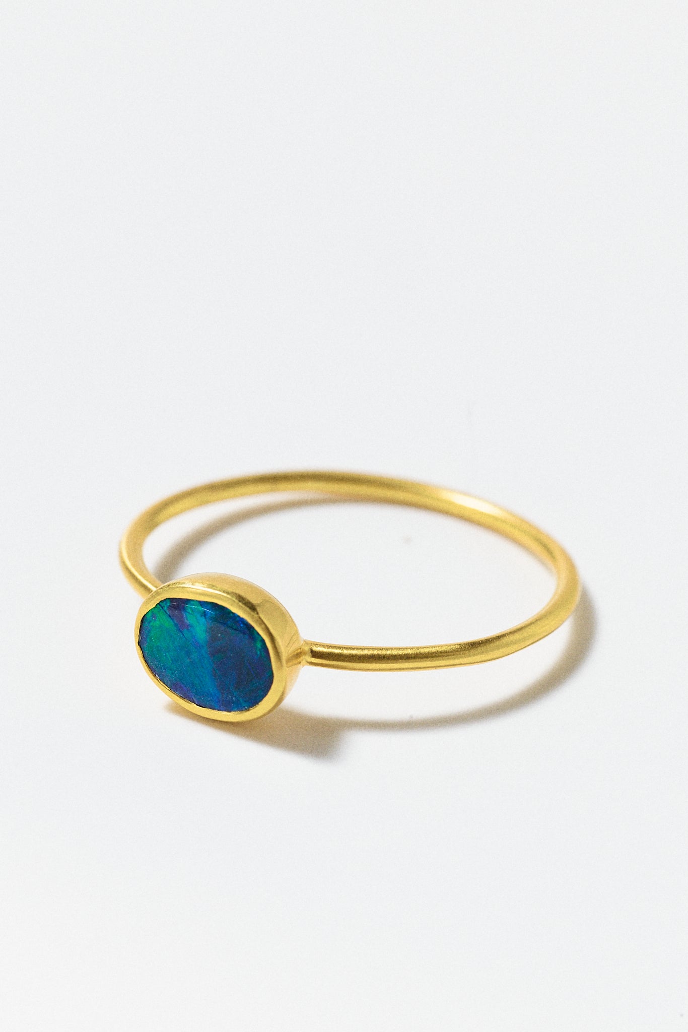 Oval Opal Cup Ring