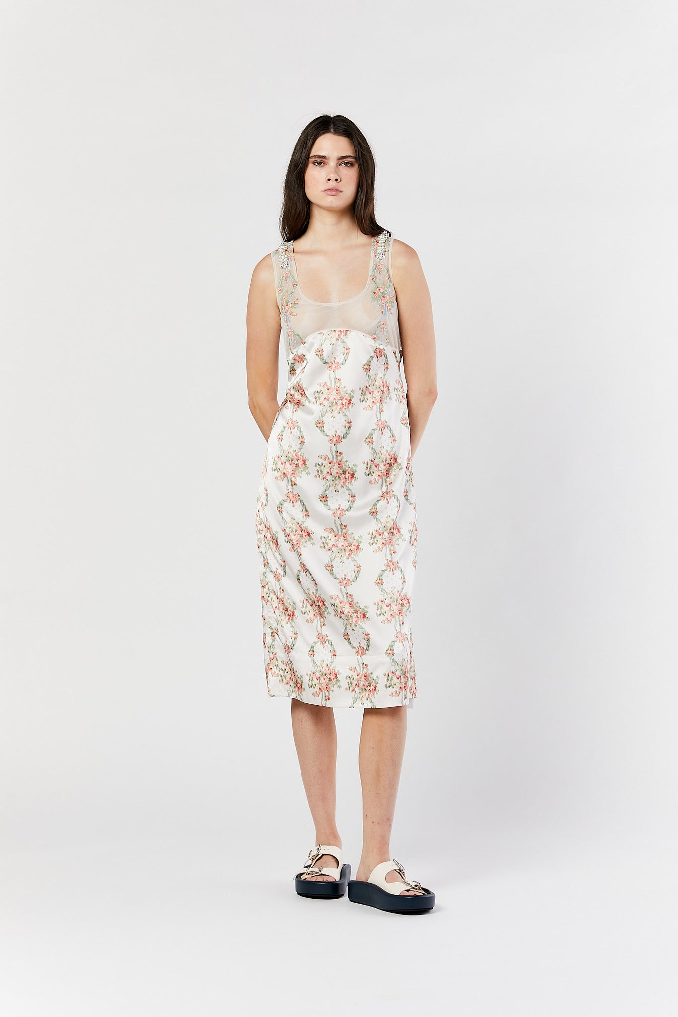Pearl Slip Sheer & Embellished Dress