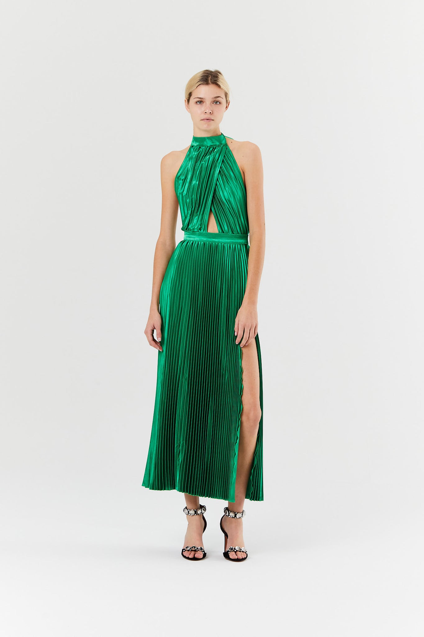 Bright Green Renaissance Split Gown