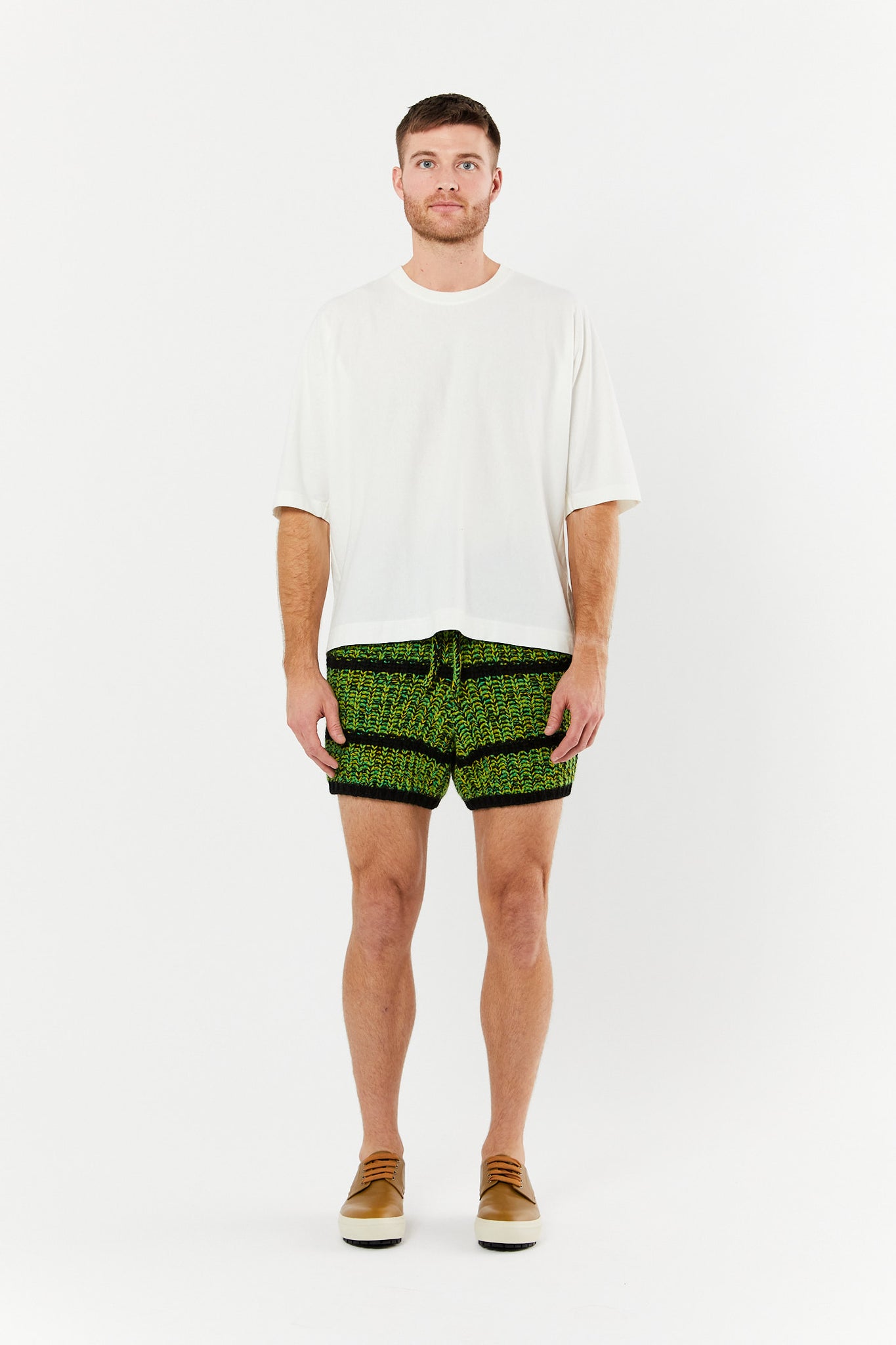 Green and Black English Point Shorts