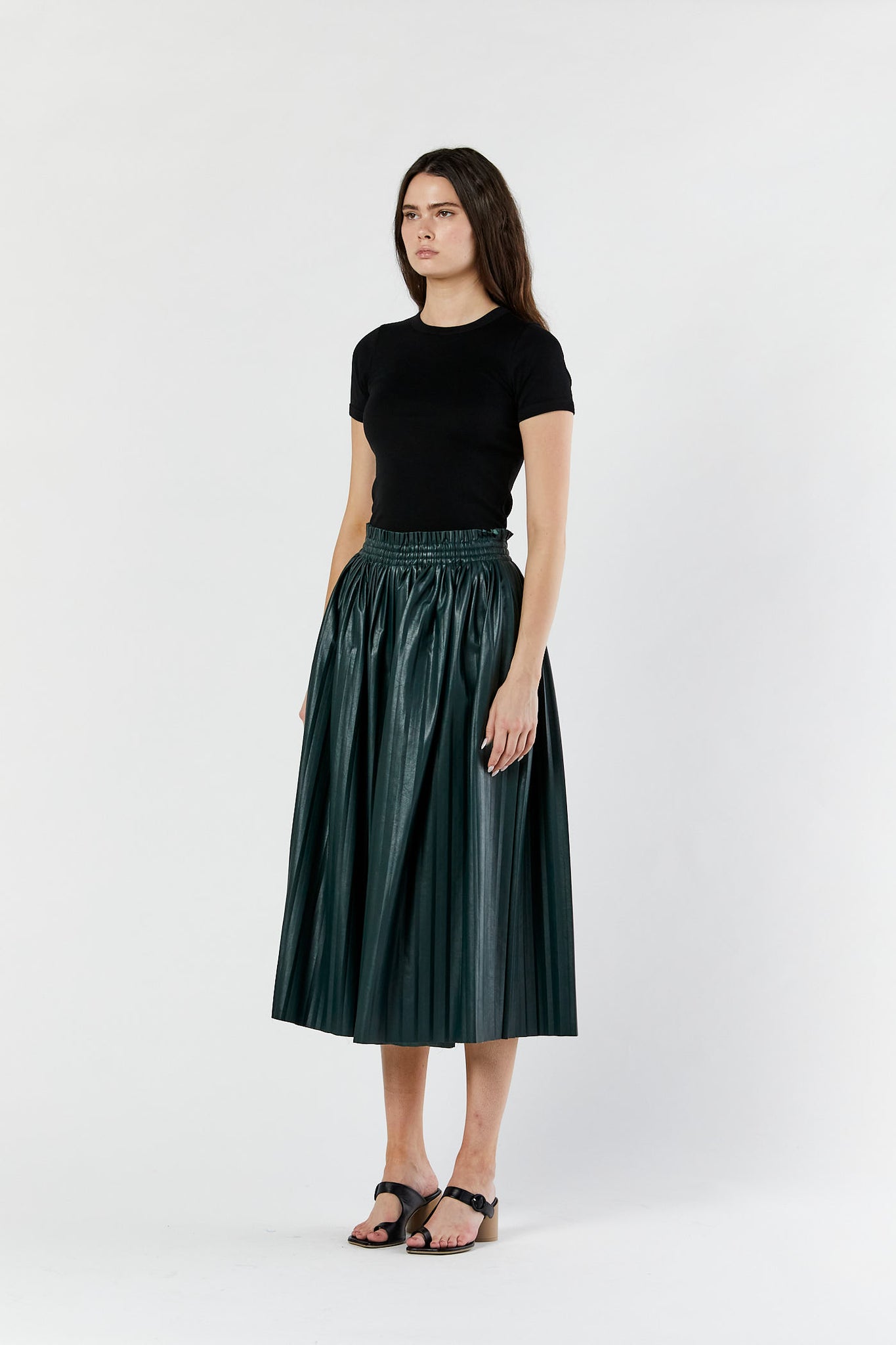Poison Green Pleated Skirt