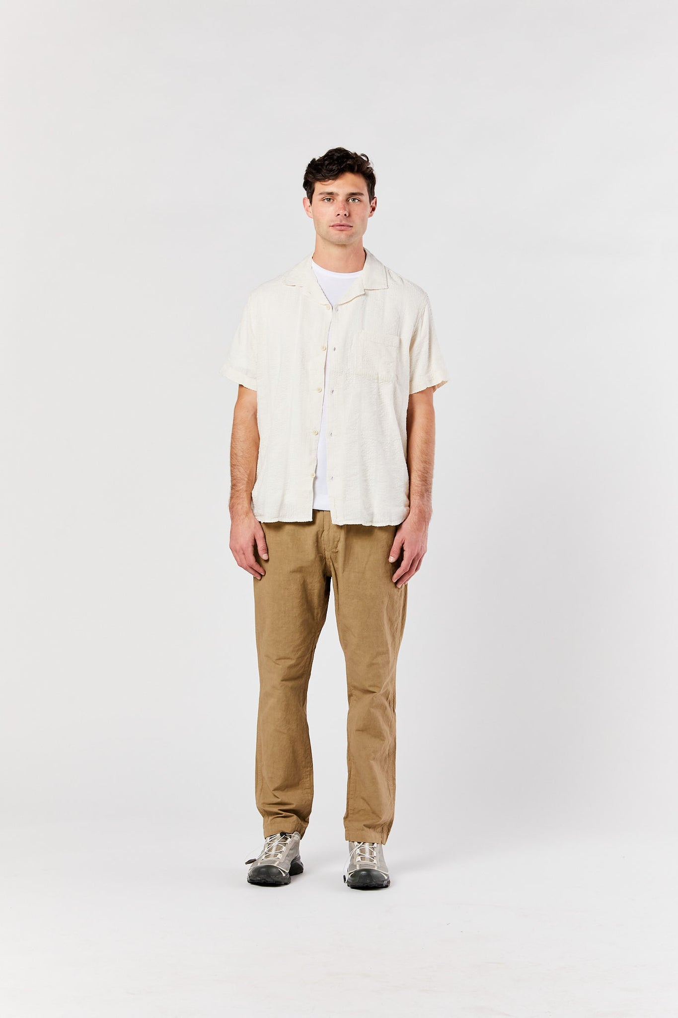 Beige Tapered Pants