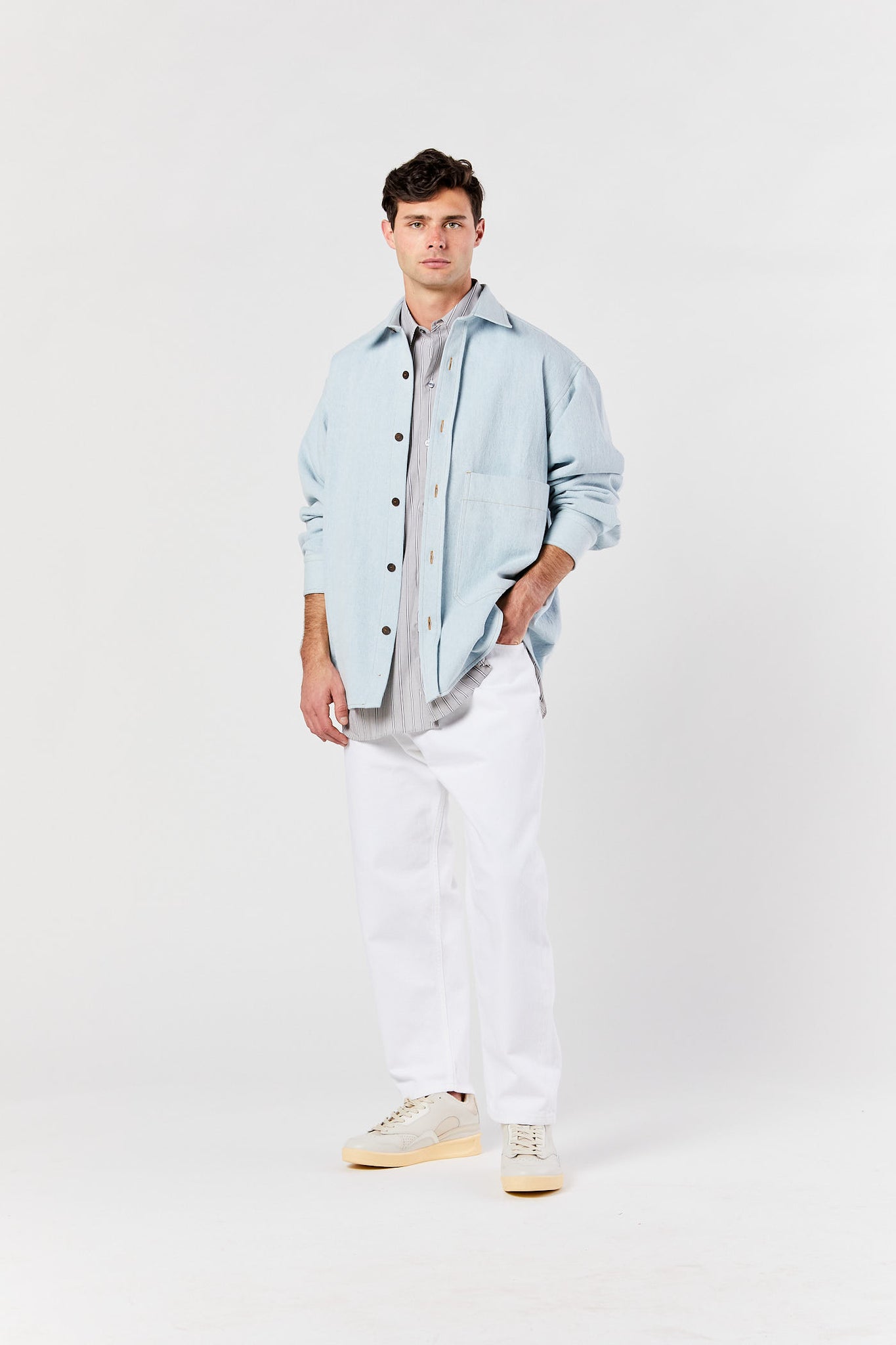 Ice Blue Low Patch Pocket Shirt