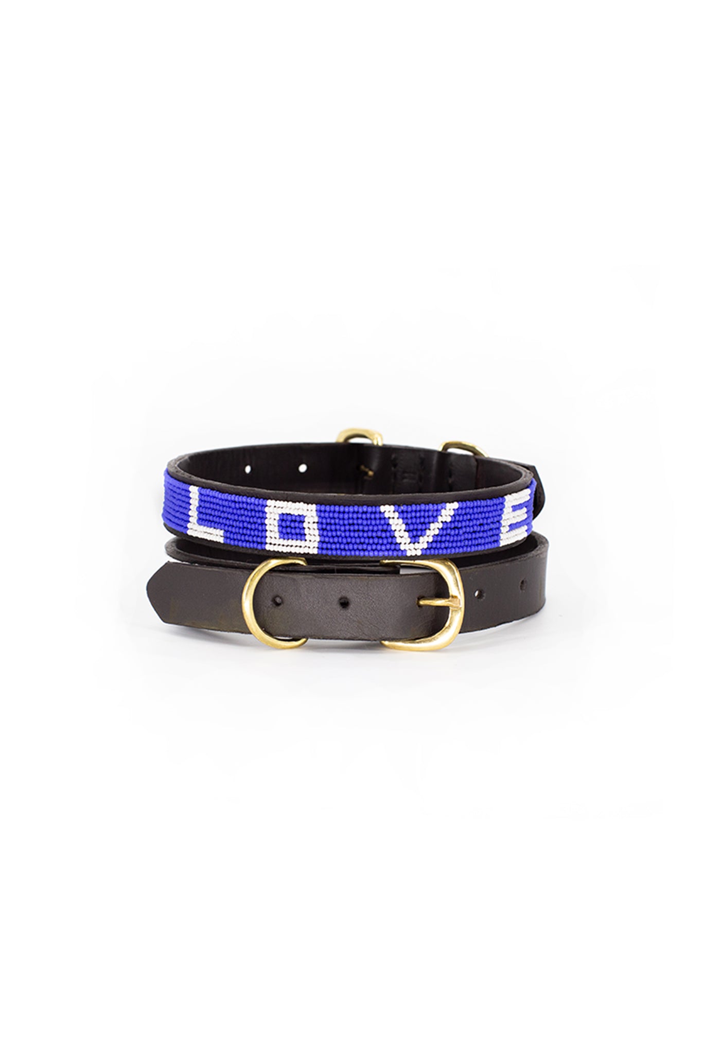 Cobalt 'Love' Dog Collar