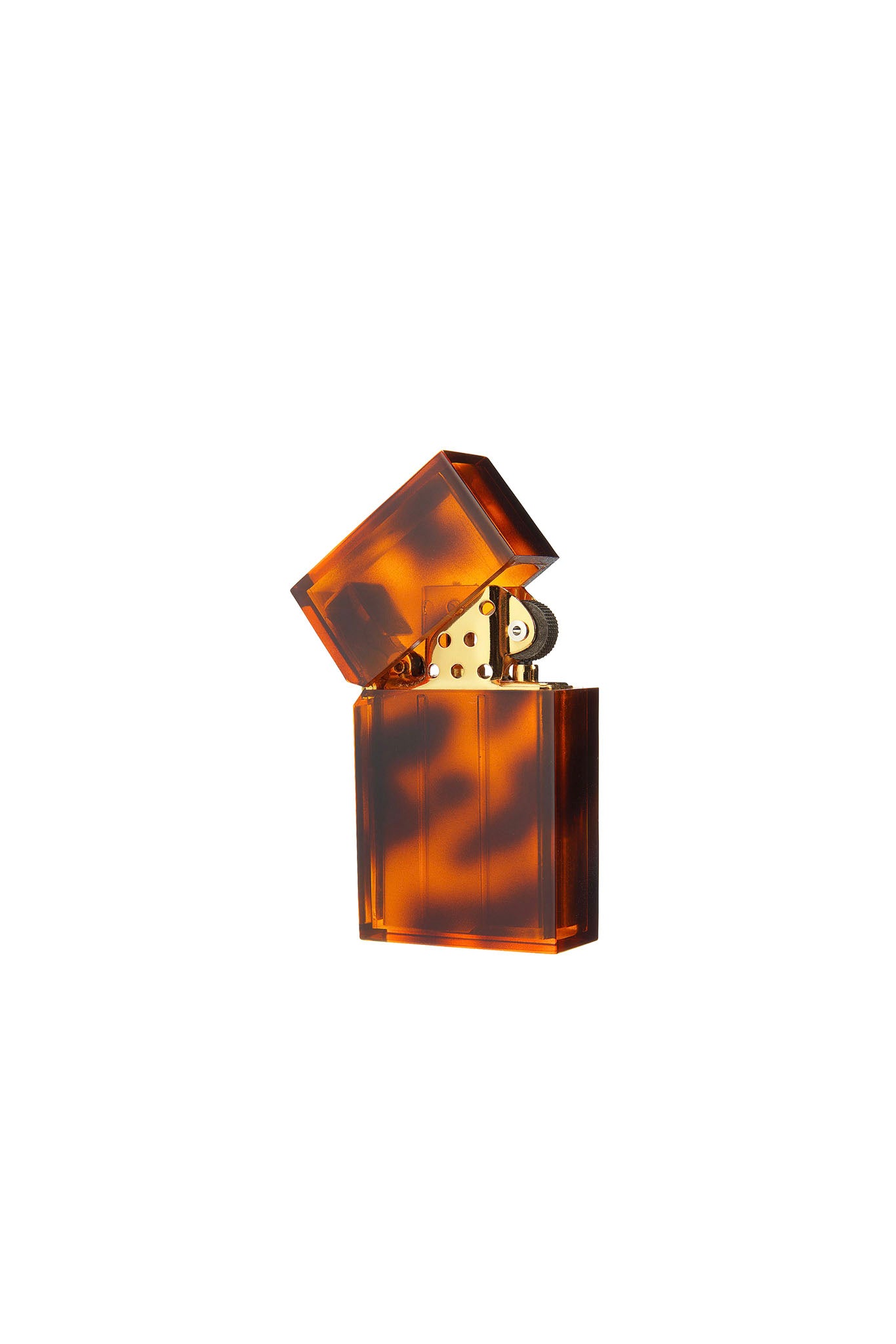 Brown Hard Edge Marble Petrol Lighter