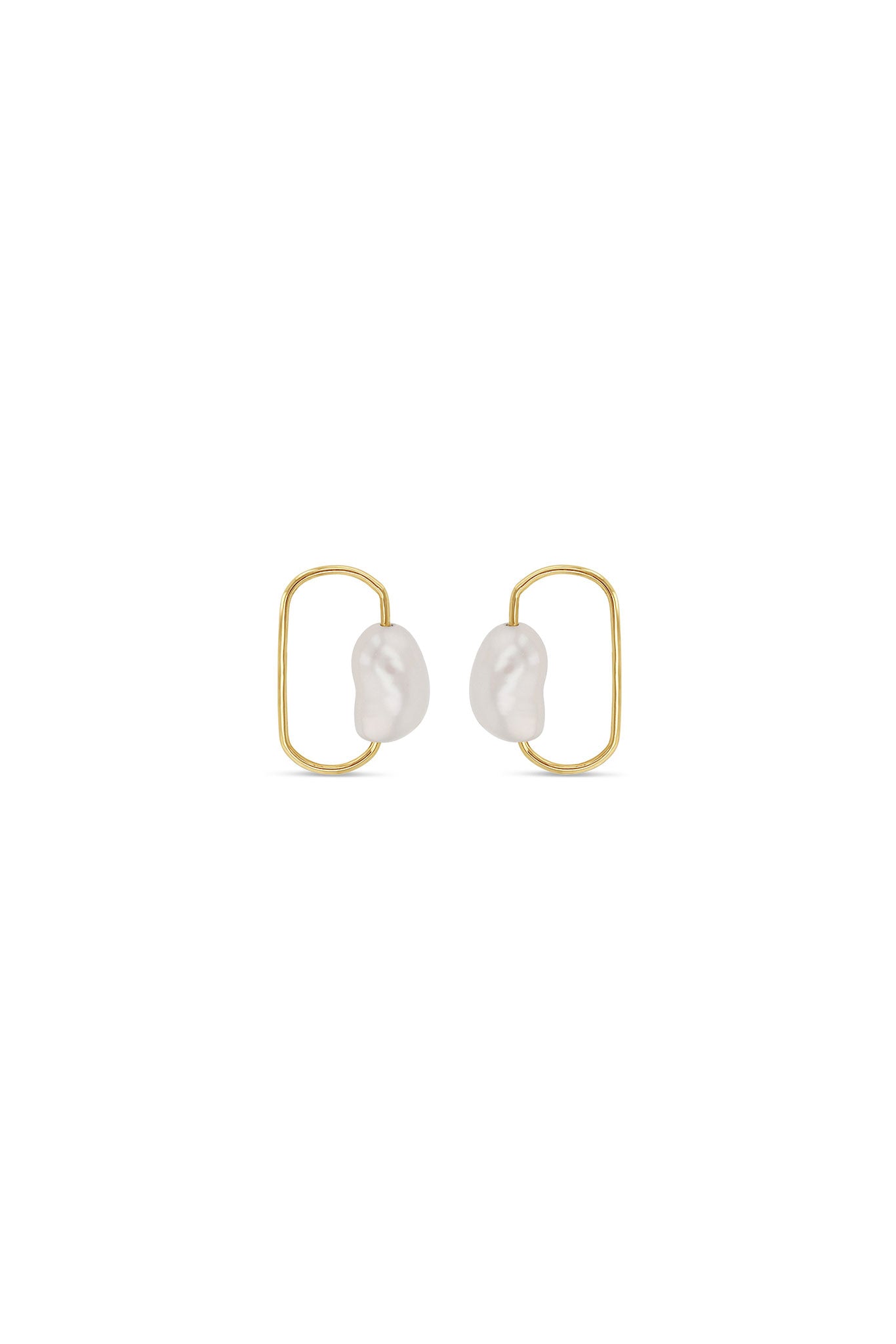 14k Gold Baroque Pearl Earrings