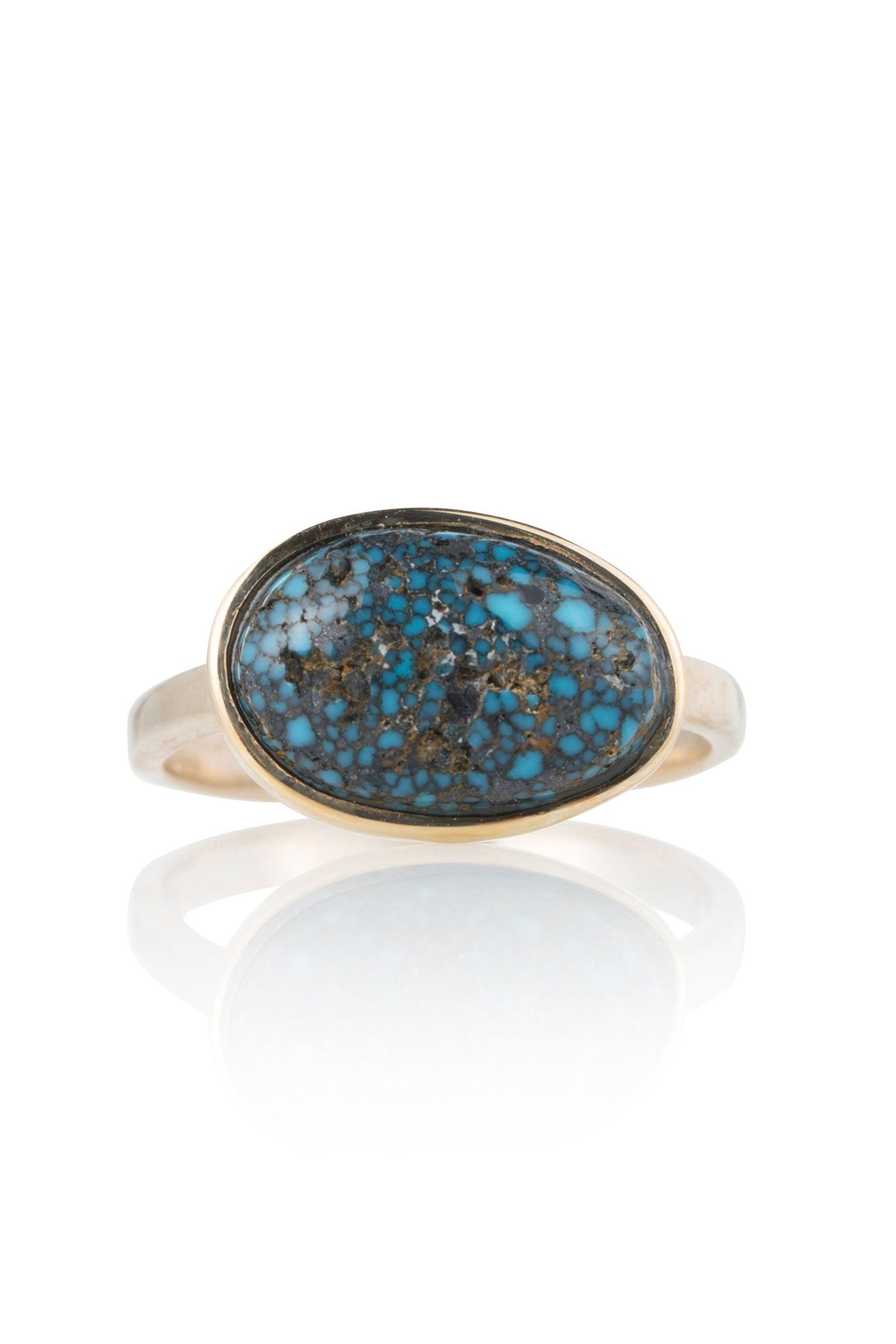 Rare Blue Turquoise Cabochon Ring