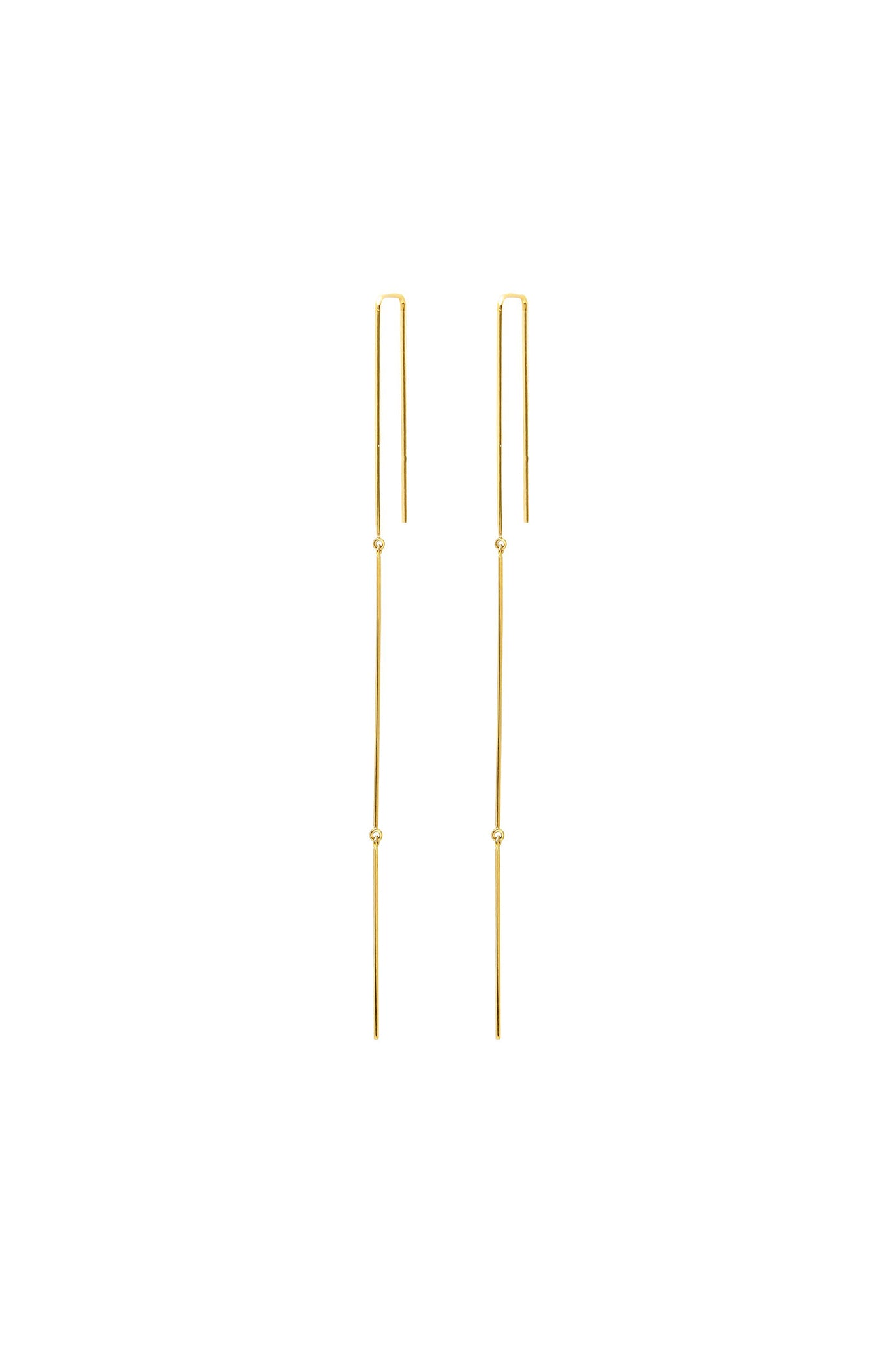 14k Gold Whisper Mobile Linear Earrings